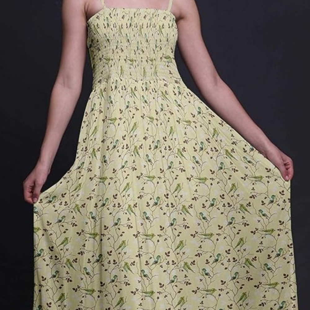 Floral Yellow Maxi Dress